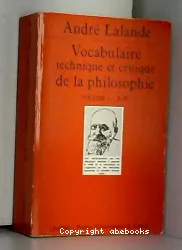 Vocabulaire technique et critique de la philosophie. Volume 2 : N-Z