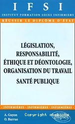 Législation, responsabilité, éthique et déontologie, organisation du travail, santé publique