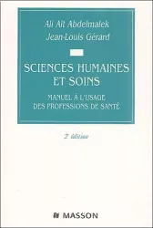 Sciences humaines et soins : manuel à l'usage des professions de santé