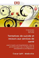 Tentatives de suicide et recours aux services de santé avant et après une hospitalisation, chez les personnes ayant reçu un diagnostic de schizophrénie ou de dépression