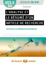 L'analyse et le résumé d'un article de recherche : initiation à la démarche de recherche. UE 3.4, S4