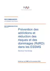 Prévention des addictions et réduction des risques et des dommages (RdRD) dans les ESSMS